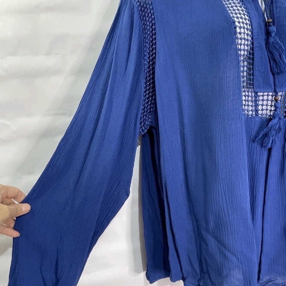 NWT Joseph A. Royal Blue Blouse XL - Picture 5 of 10